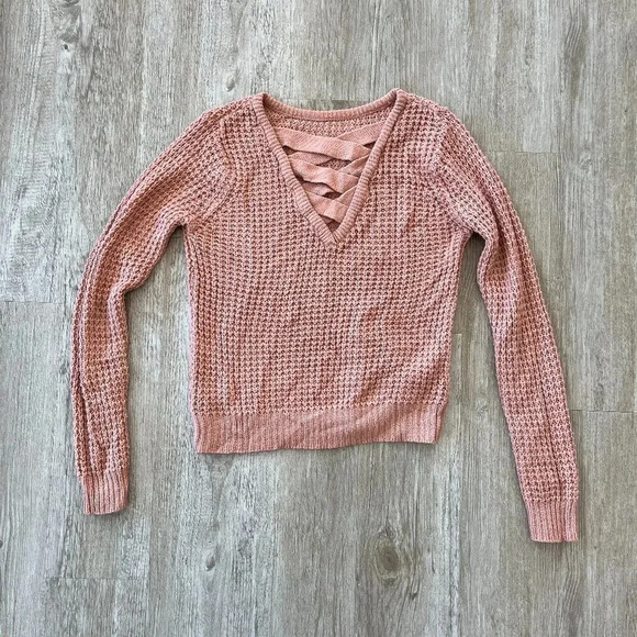 Womens Ambiance Apparel Pink Knit Sweater - S - Picture 1 of 4